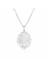 Collier ovale rosace argent 925