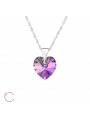 Chaîne avec coeur Swarovski vitrail