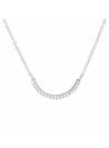 Collier incurvé pavé de cristaux blanc en argent