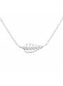 Collier feuille horizontale nervures argent 925