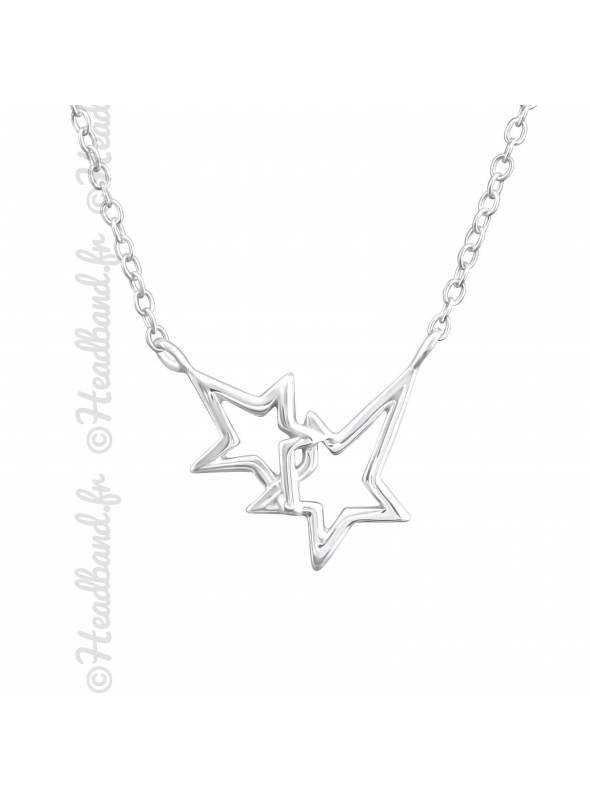 Collier étoile double argent 925