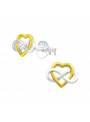 Boucles d'oreilles coeur symple celte plaqué or et argent