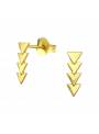 Clous d'oreilles triangles pendants plaqué or
