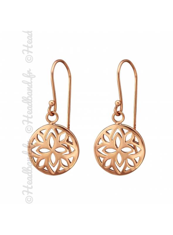 Boucles d'oreilles à motifs plaqué or rose