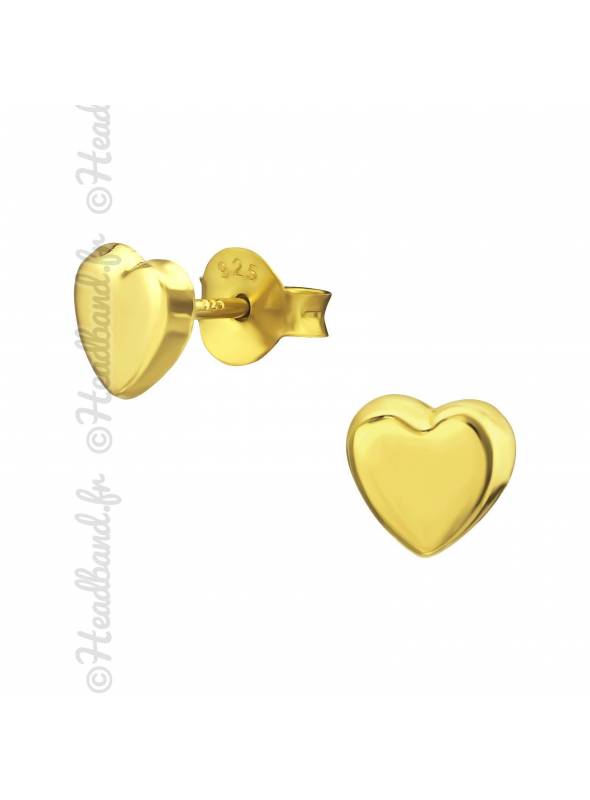 Clous d'oreilles petit coeur plaqué or