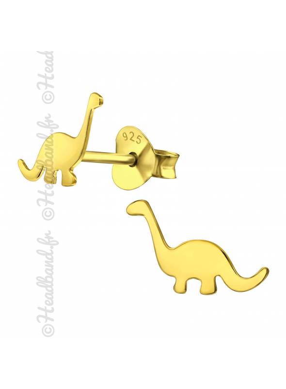 Clous d'oreilles dinosaure plaqué or