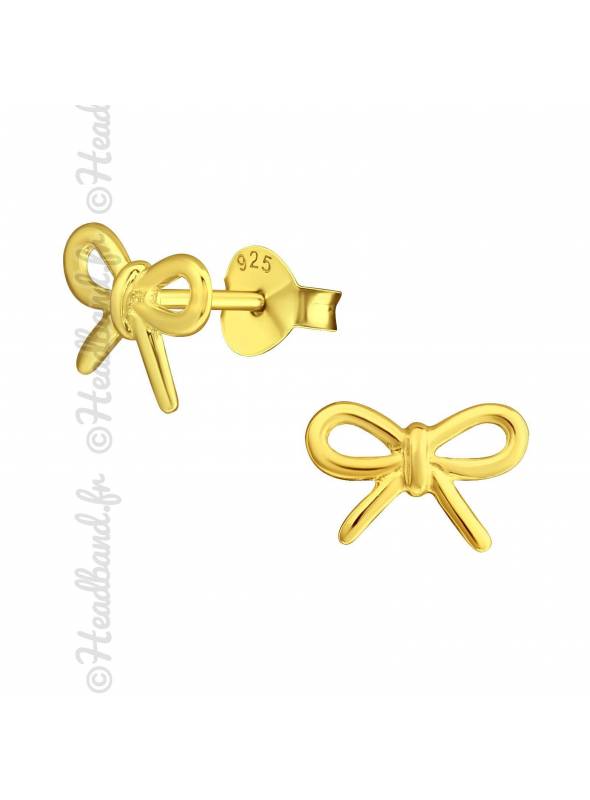 Clous d'oreilles motif noeud plaqué or