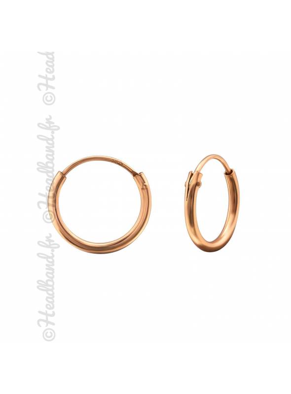 Créoles 1,2 cm diamètre plaqué or rose