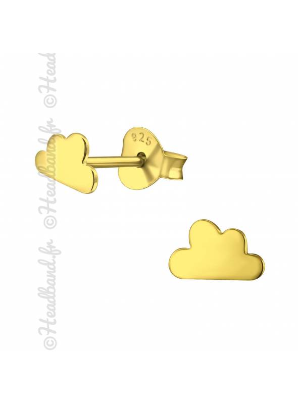 Clous d'oreilles nuage plaqué or