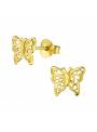 Boucles puces papillon antique plaqué or