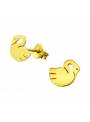 Boucles d'oreilles puces cygne plaqué or