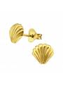 Boucles d'oreilles puces coquillage plaqué or