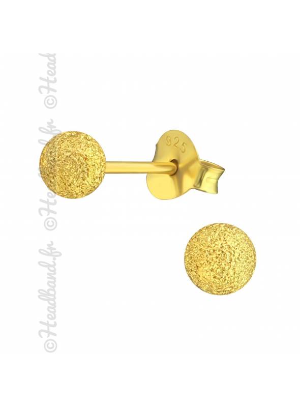 Clous d'oreilles boule 0,4 cm plaqué or