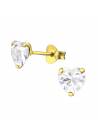Clous d'oreilles stud coeur 6 mm plaqué or