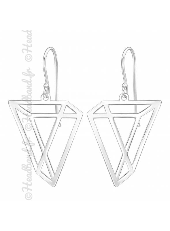 Boucles d'oreilles géométriques argent 925