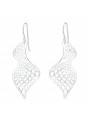 Boucles d'oreilles vagues quadrillage argent