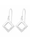Boucles d'oreilles losange cristaux argent 925
