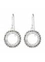 Boucles d'oreilles rond cristaux blanc gris argent