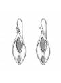 Boucles d'oreilles torsades paillettes grises en argent