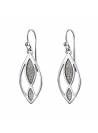 Boucles d'oreilles torsades paillettes grises en argent
