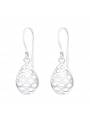 Boucles d'oreilles ovales découpes argent