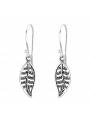 Boucles d'oreilles feuille Bali en argent