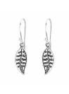 Boucles d'oreilles feuille Bali en argent