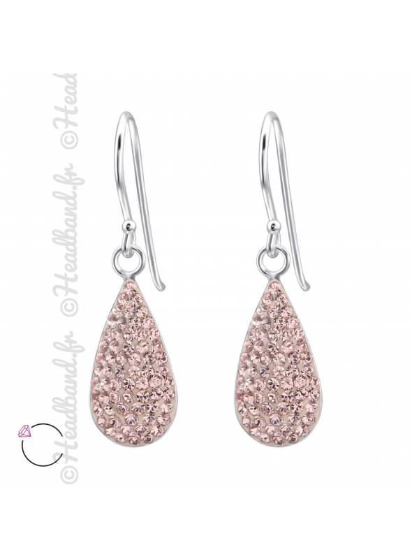 Boucles avec cristaux Swarovski vintage rose