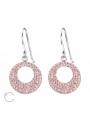 Boucles rondes avec cristaux Swarovski vintage rose