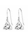 Boucles d'oreilles noeud trinité celte en argent
