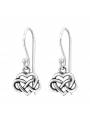 Boucles d'oreilles coeur celte en argent
