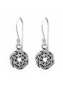 Boucles d'oreilles noeud circulaire celte en argent