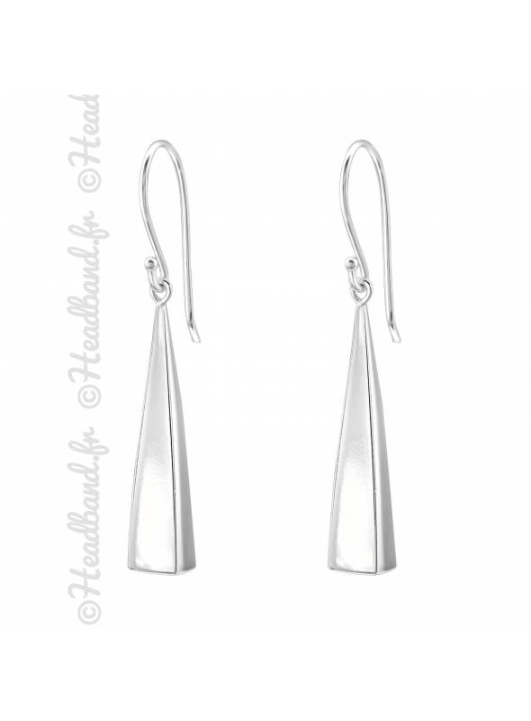 Boucles d'oreilles triangle pendentif en argent