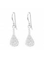 Boucles d'oreilles rivière strass blanc en argent