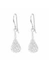 Boucles d'oreilles rivière strass blanc en argent