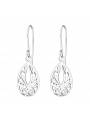 Boucles d'oreilles ovale esprit rétro en argent