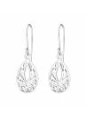 Boucles d'oreilles ovale esprit rétro en argent