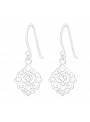 Boucles d'oreilles losange estampe rétro en argent