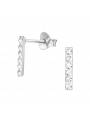 Clous d'oreilles hexagone texturé en argent