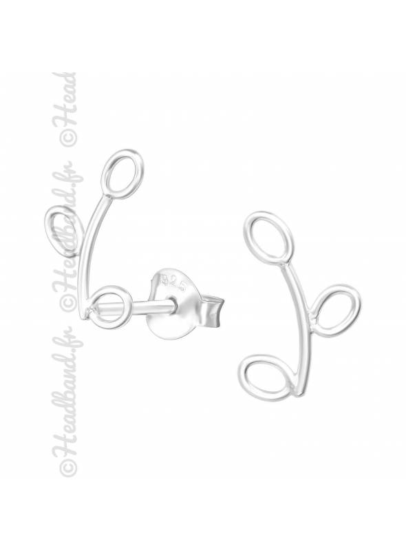 Clous d'oreilles branchage en argent