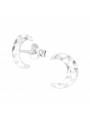 Boucles puces lune martelée en argent
