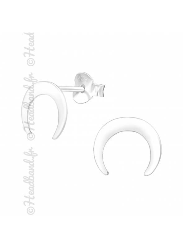 Boucles puces lune inversée en argent