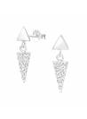 Clous d'oreilles pendant triangle strass en argent