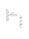 Boucles puces barre torsadée en argent