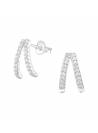 Boucles puces v inversé strass en argent