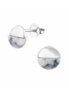 Boucles puces rond howlite en argent