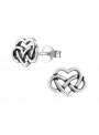 Clous d'oreilles coeur celte en argent