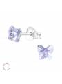 Boucles puces papillon 5 mm avec cristal Swarovski lavande