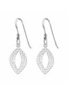 Boucles d'oreilles marquise strass blanc en argent