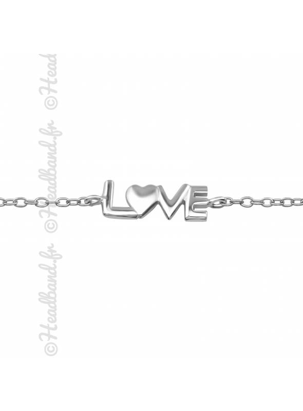 Bracelet inscription love argent 925